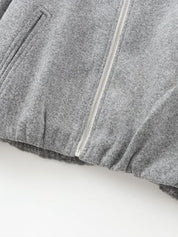 Grijze bomberjas met rits detail