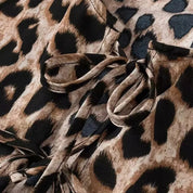 Blouse leopard print tie detail fabric texture