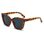 Zonnebril, groot kat oog montuur in luipaardprint, plastic/acetaat, Dames