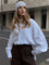 White linen blouse front view