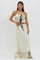 Cream ruffled two-piece set front pose view