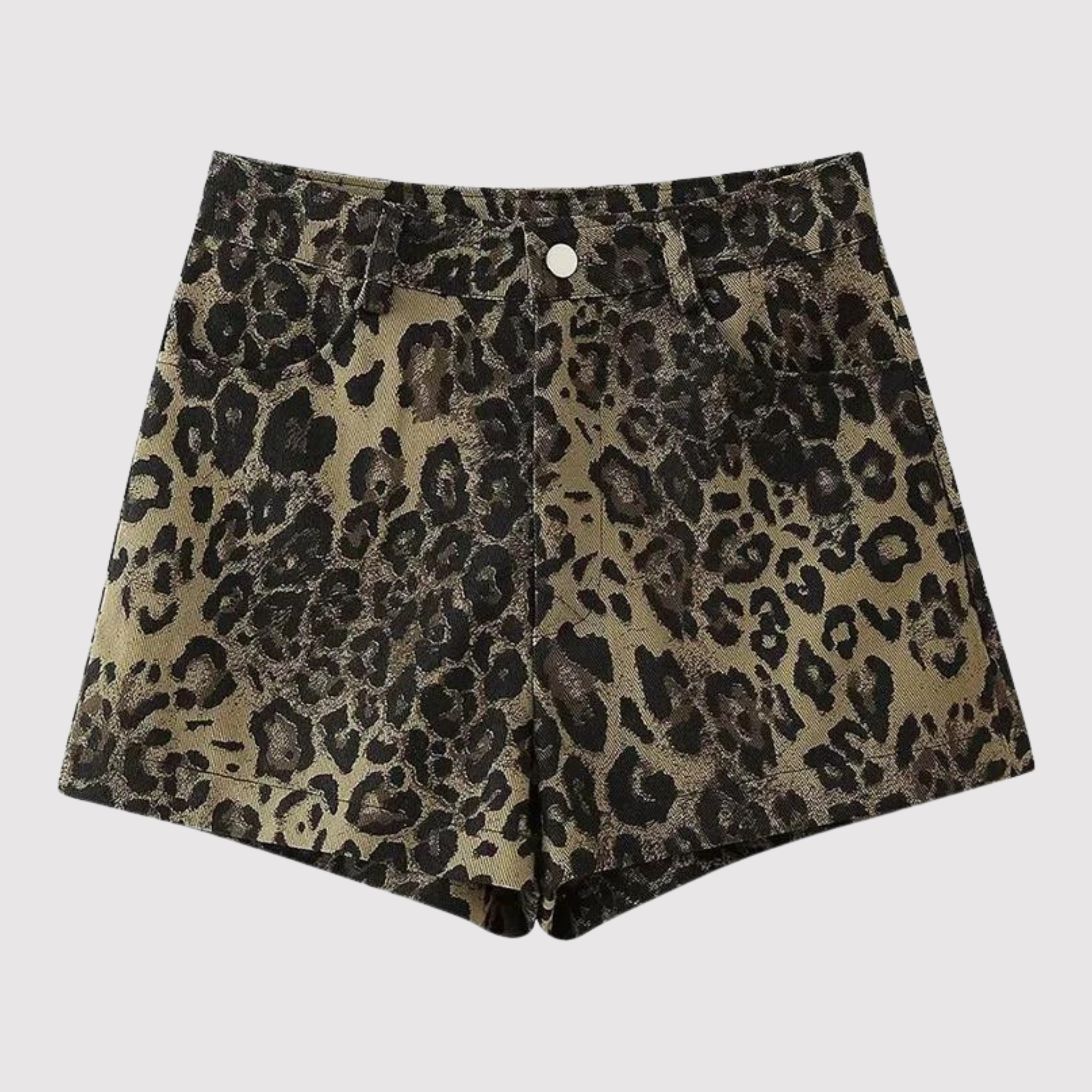 Leopard-print shorts front view