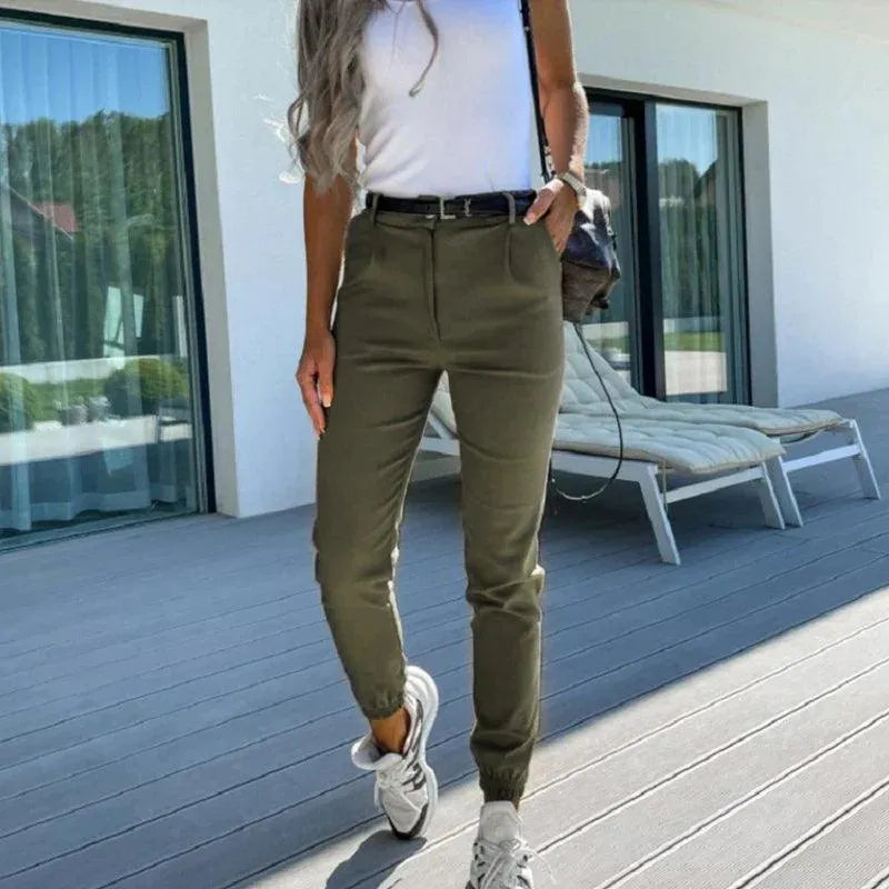 Sandra Chino | Dames Katoenen Chino Broek voor Werk en Vrije Tijd 4