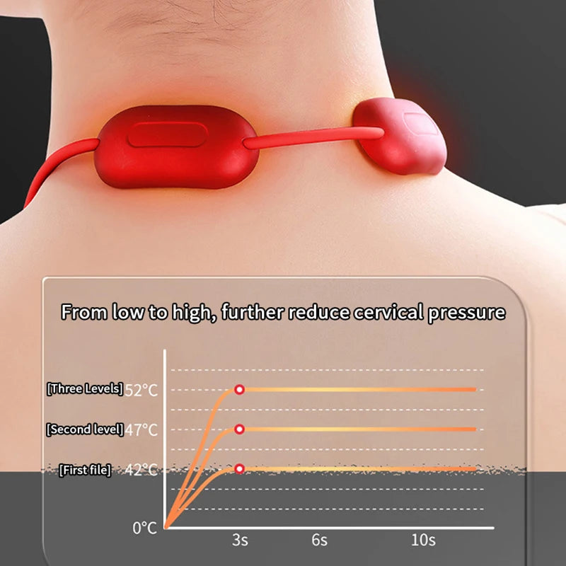 Nek- en rugschoudermassager, 2025, nieuw mini draagbaar elektrisch nek- en rugschoudermassagerapparaat, met warmte