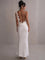 Maxi dress white back view with floral lace