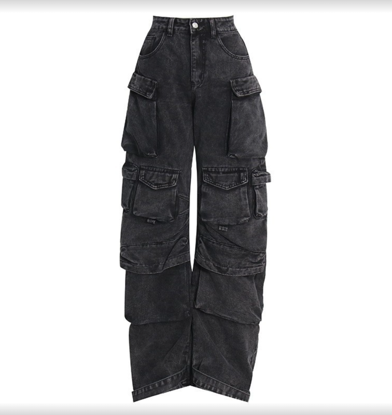 Marit cargo jeans met wijde pijpen en ruime zijzakken voor dames