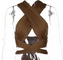 Brown criss-cross halter top close-up detail