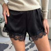 Sophie | Dames Korte Broek - Luxe Kanten Satijn met Elastische Tailleband 5
