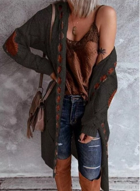 Sophie | Dames Lang Vest met Capuchon - Zacht en Comfortabel, Trendy Design 11