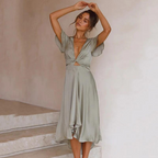 Sophie | Vrouwen Vloeiende Jurk - Elegante Strikdetails 3