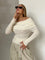 Off-shoulder trui met lange mouwen wit front view