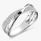Tessa | Dames Ring Goud/Zilver - Bicolor X-vormige Kruisring met Sprankelende Zirkonia 0