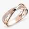 Tessa | Dames Ring Goud/Zilver - Bicolor X-vormige Kruisring met Sprankelende Zirkonia 3