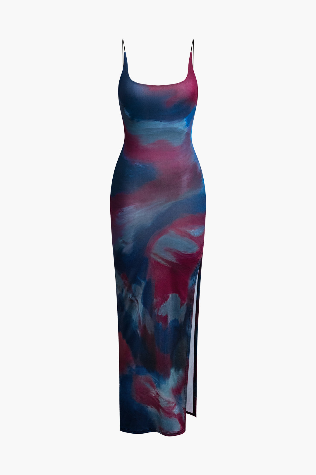 Tina | Dames Midi-jurk - Tie Dye Rugloos met Split, Casual Elegance 0