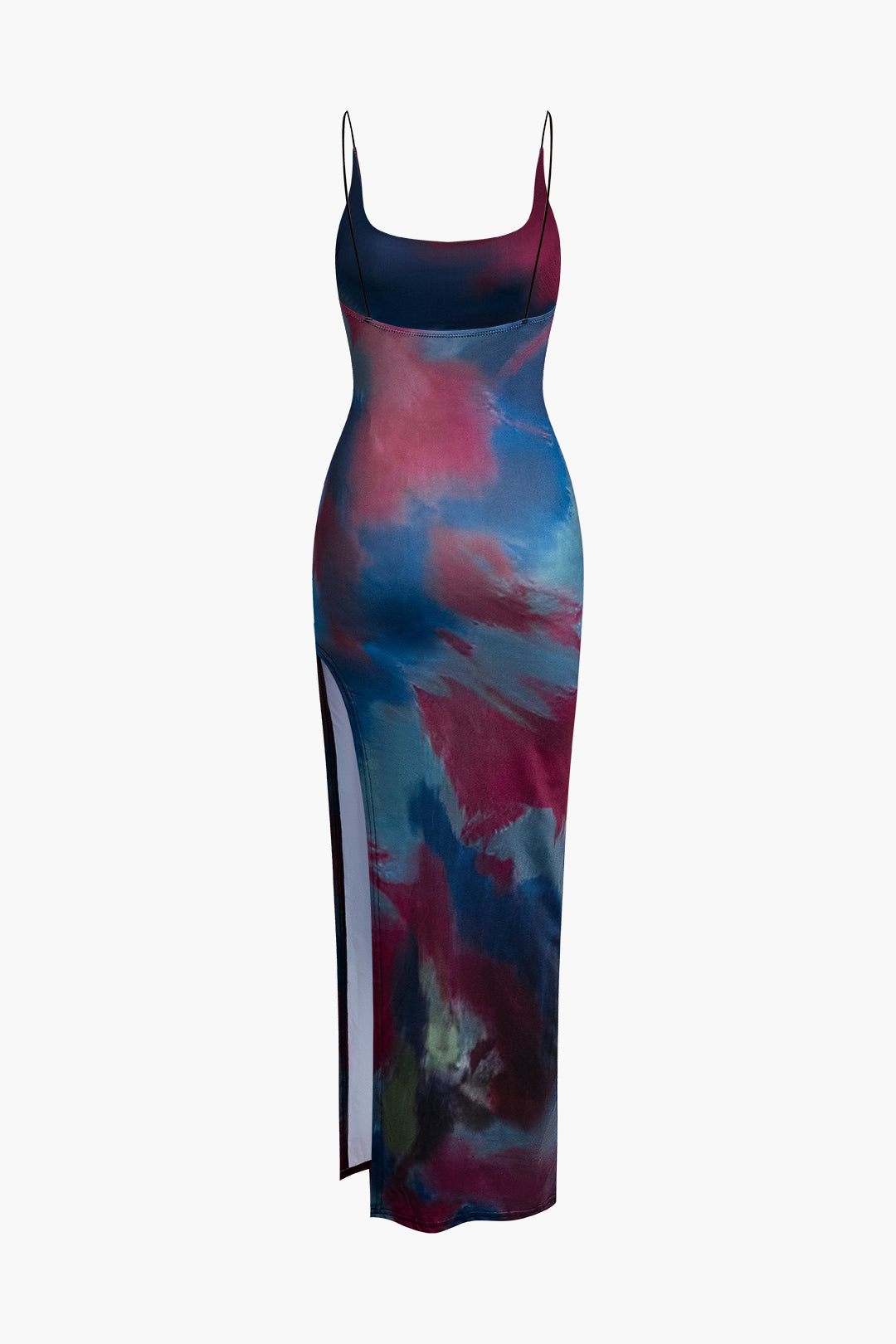 Tina | Dames Midi-jurk - Tie Dye Rugloos met Split, Casual Elegance 2
