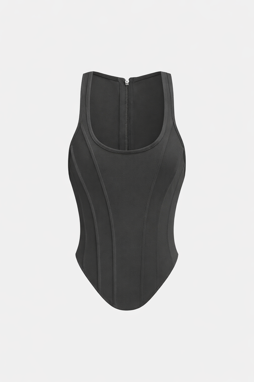 Elin Corset top met verticale naden en ritssluiting van polyester