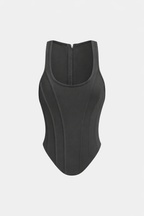 Elin Corset top met verticale naden en ritssluiting van polyester