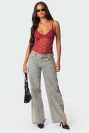 Transparante Kant Top | Blouse Dames Elegante Mode 4