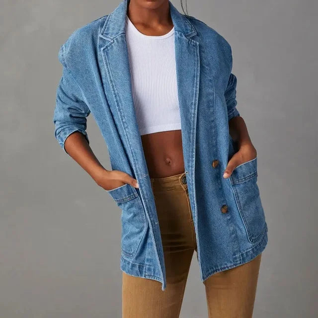 Lévi Blazer met borstzak en knoopsluiting van denim voor dames