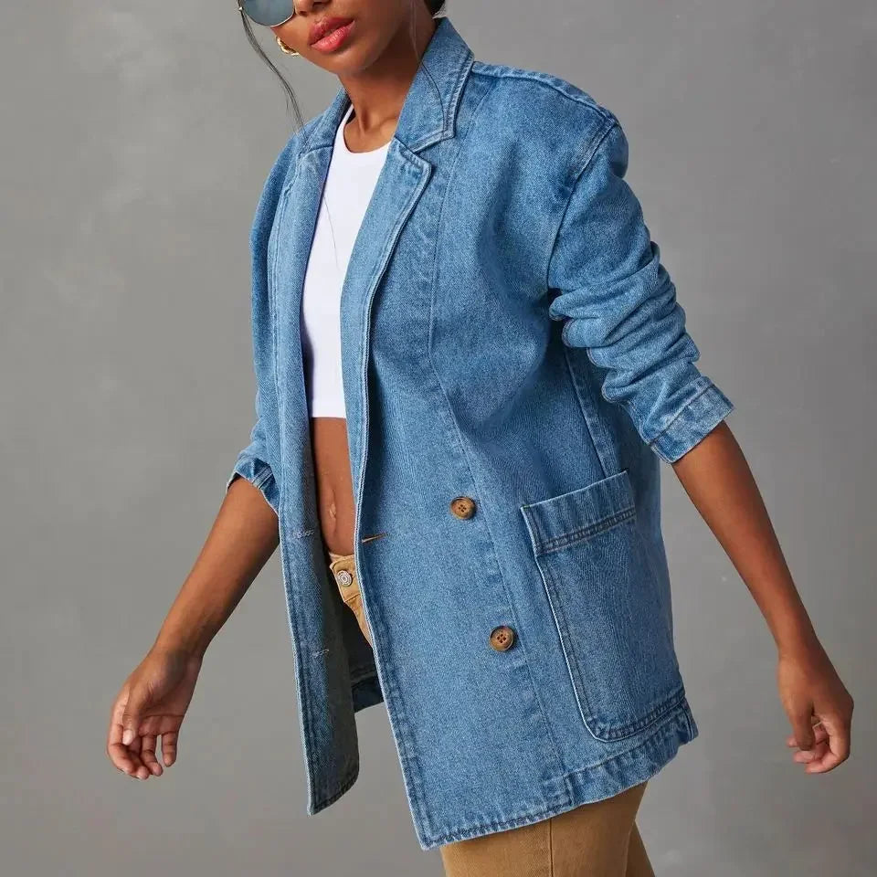 Lévi Blazer met borstzak en knoopsluiting van denim voor dames