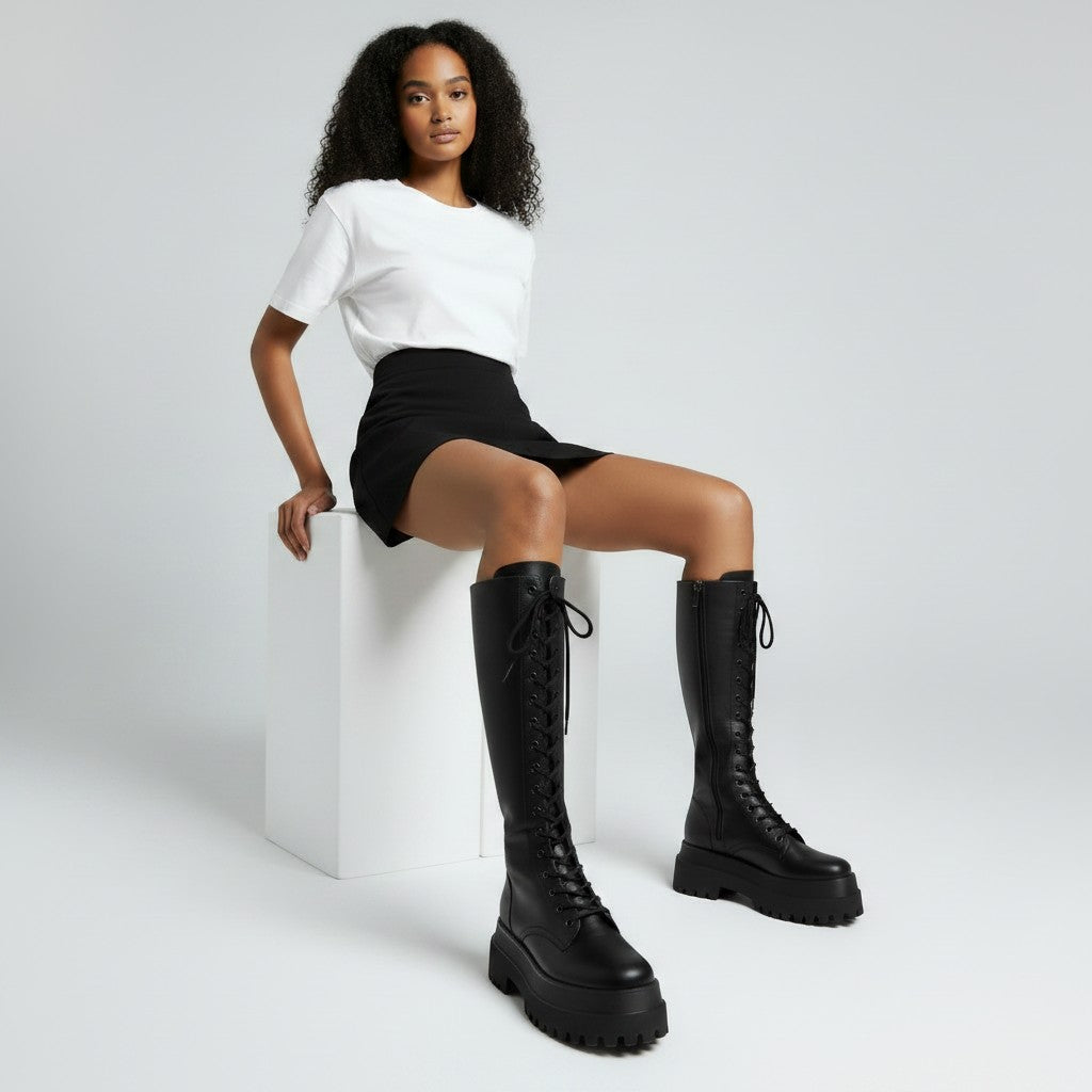 Diva veterlaars met chunky zool en ademend materiaal voor dames