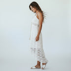 Lyra luchtige maxi jurk met v-hals en boho details voor dames