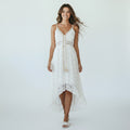 Lyra luchtige maxi jurk met v-hals en boho details voor dames