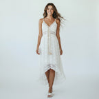 Lyra luchtige maxi jurk met v-hals en boho details voor dames