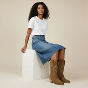 Paloma Suède western boots met geborduurde details vintage touch voor dames