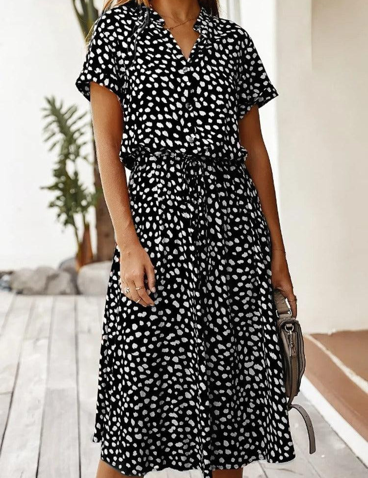 Vrolijke Midi Jurk | Midi Jurk Dames van Lichtgewicht Materiaal 1