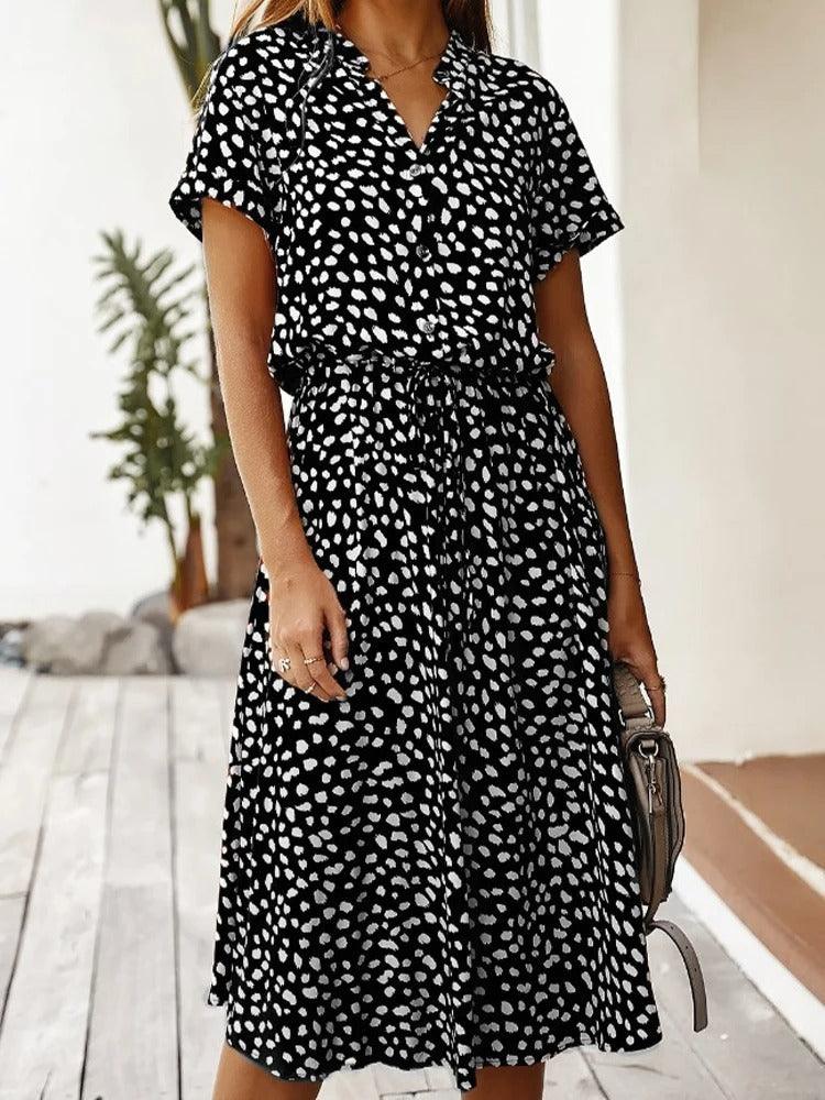Vrolijke Midi Jurk | Midi Jurk Dames van Lichtgewicht Materiaal 1