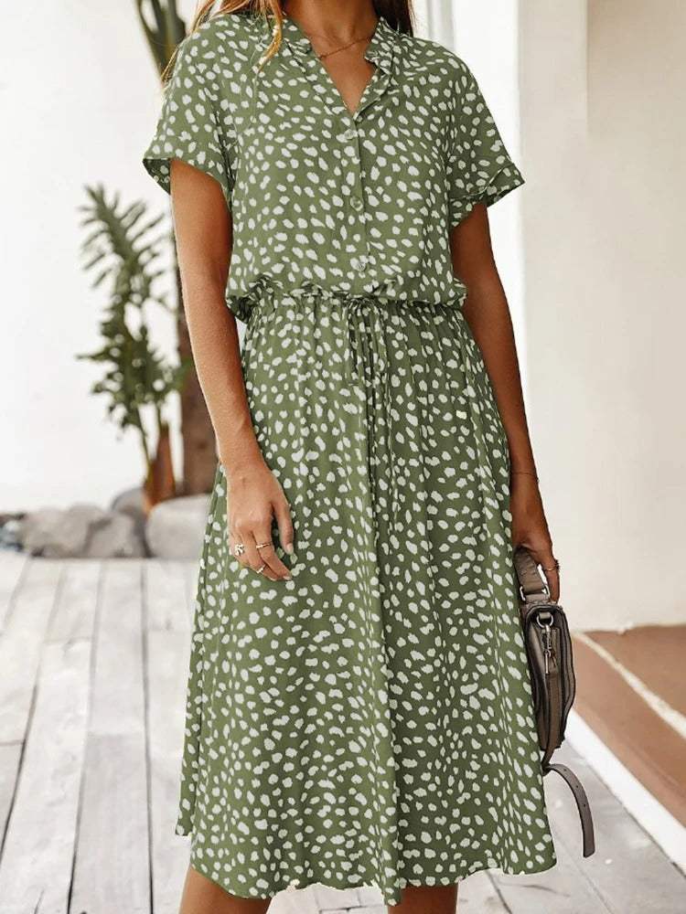 Vrolijke Midi Jurk | Midi Jurk Dames van Lichtgewicht Materiaal 3