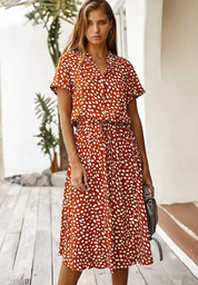 Vrolijke Midi Jurk | Midi Jurk Dames van Lichtgewicht Materiaal 4