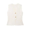 Mouwloze gilet wit met gouden knopen vooraanzicht