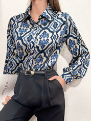 Witte Blouse Dames Met Grafische Print | Elegante Stijl 0