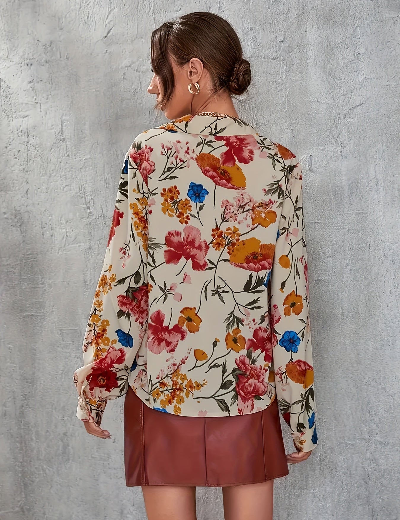 Witte Blouse Dames | Bloemenprint Elegante Top 1