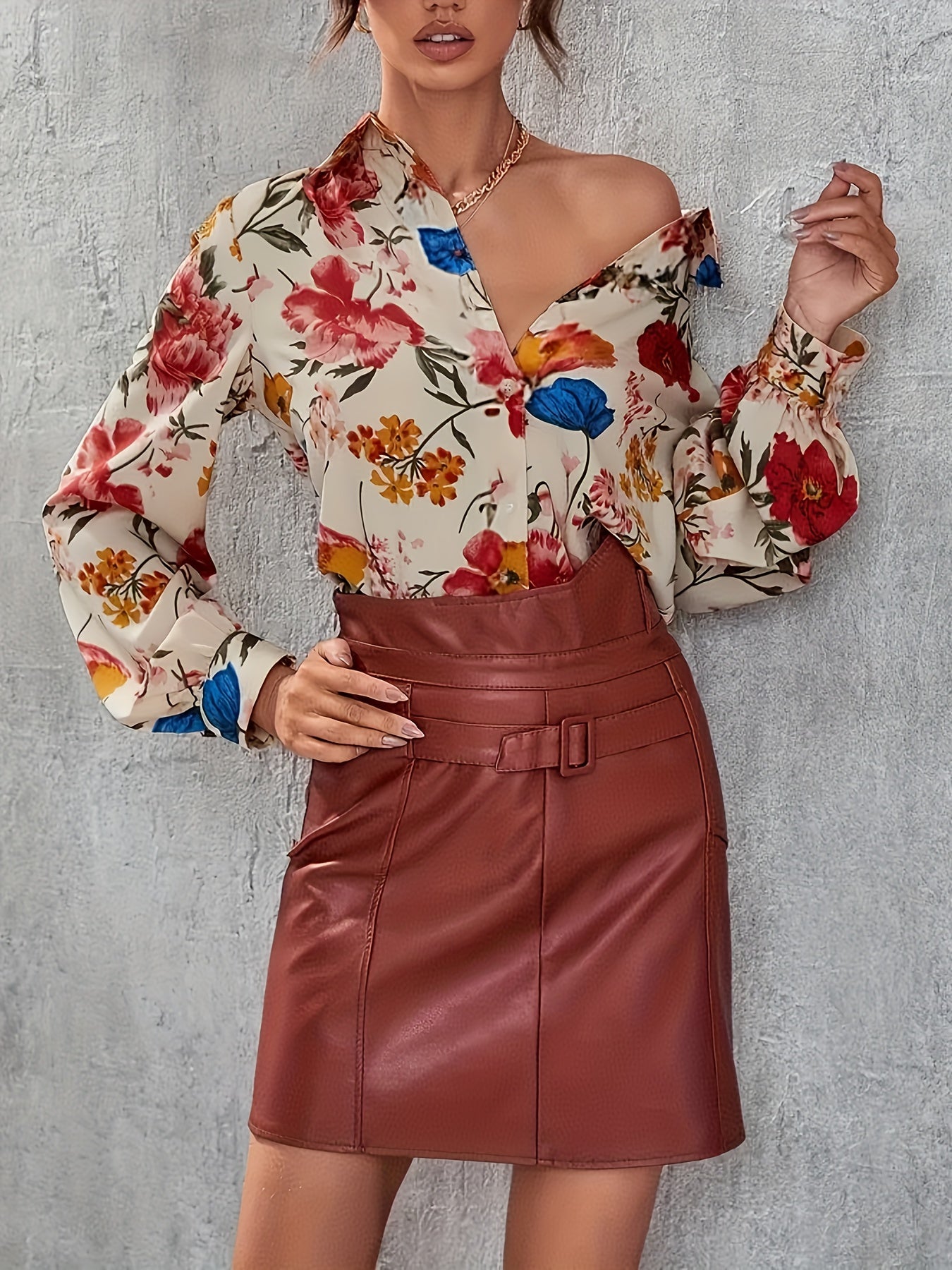 Witte Blouse Dames | Bloemenprint Elegante Top 3