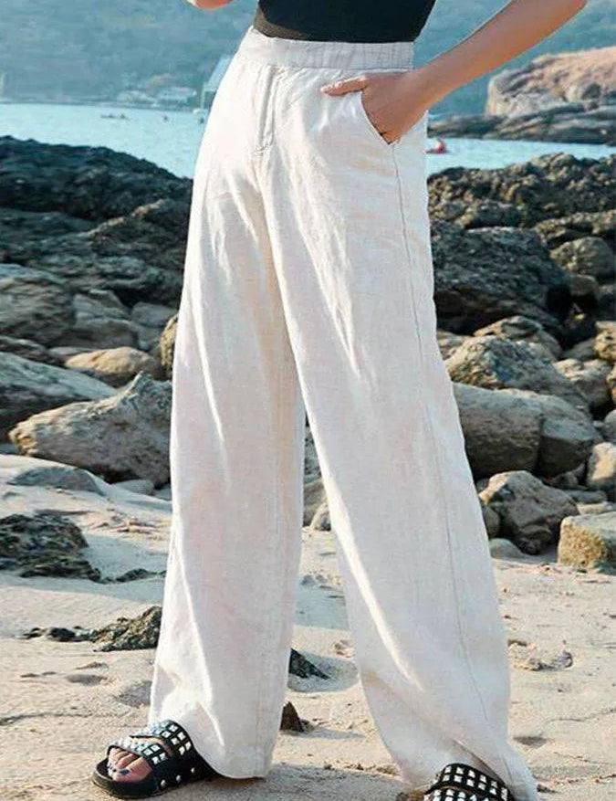 Witte Linnen Comfortbroek | Casual Chique Damesbroek 1