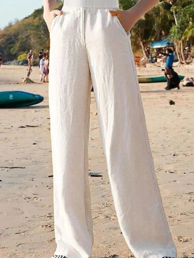 Witte Linnen Comfortbroek | Casual Chique Damesbroek 3