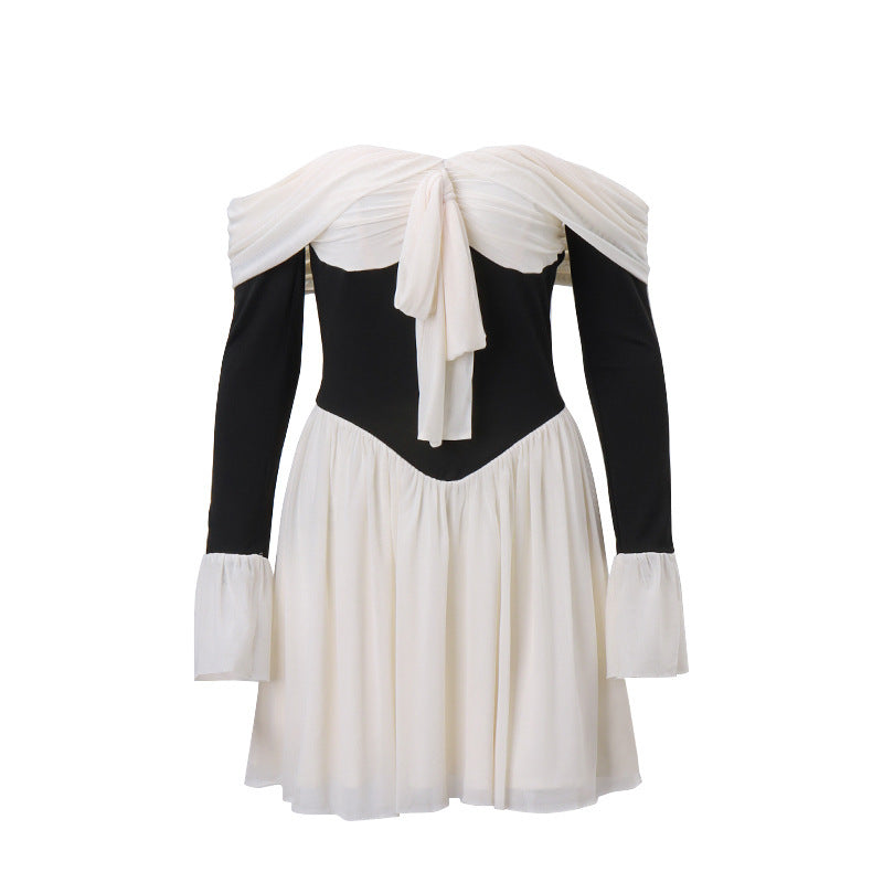 Zara Eve's | Feestelijke Kleding Dames Mini Jurk - Off-Shoulder met Oversized Strik 6