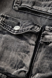 Cargo jeans pocket detail close-up