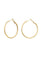 Gold hoop earrings with hinge closure front view