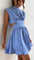 Light blue dress with cut-out details and pleated skirt front view