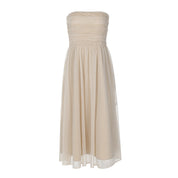 Beige glitter dress isolated front view