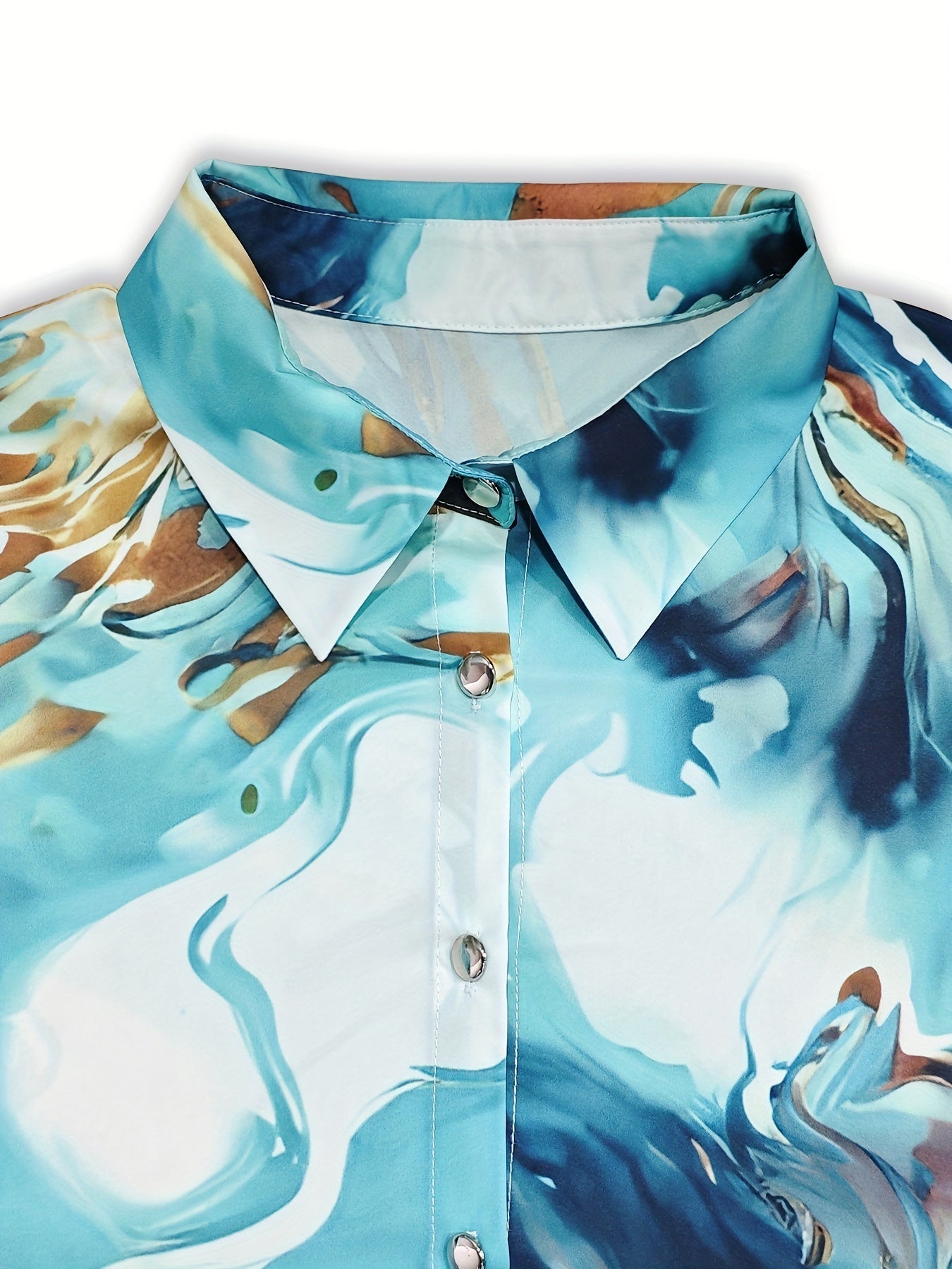 Veya Blouse met abstracte print en lange mouwen voor dames