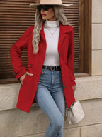 Herminia Trenchcoat van wolblend met dubbele knoopsluiting en ceintuur voor dames