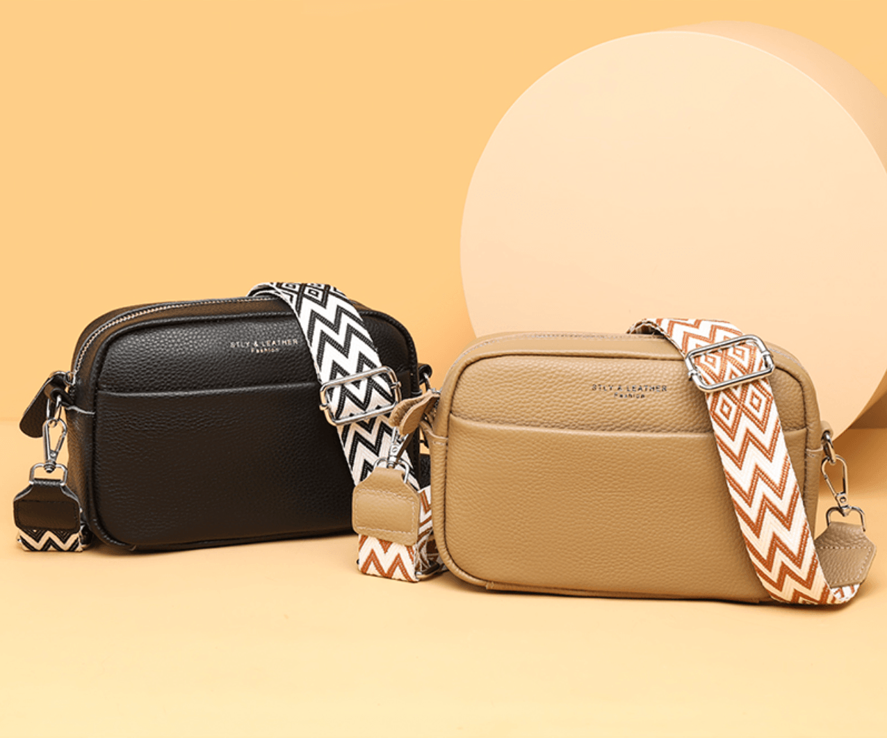Mavie crossbody tas van soepel leder met strak silhouet