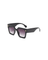 Sunglasses, glossy black frame with gold accents, front view