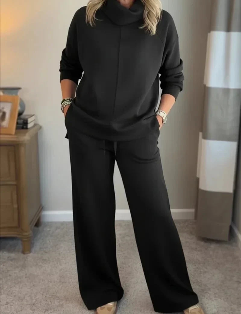 Black loungewear set front view