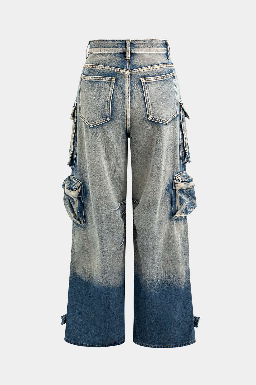 Luna | Wide-Leg Cargo Jeans met Vintage Utility Details